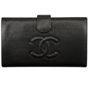 Chanel Black Caviar Leather French Purse Wallet – Gold Hardware